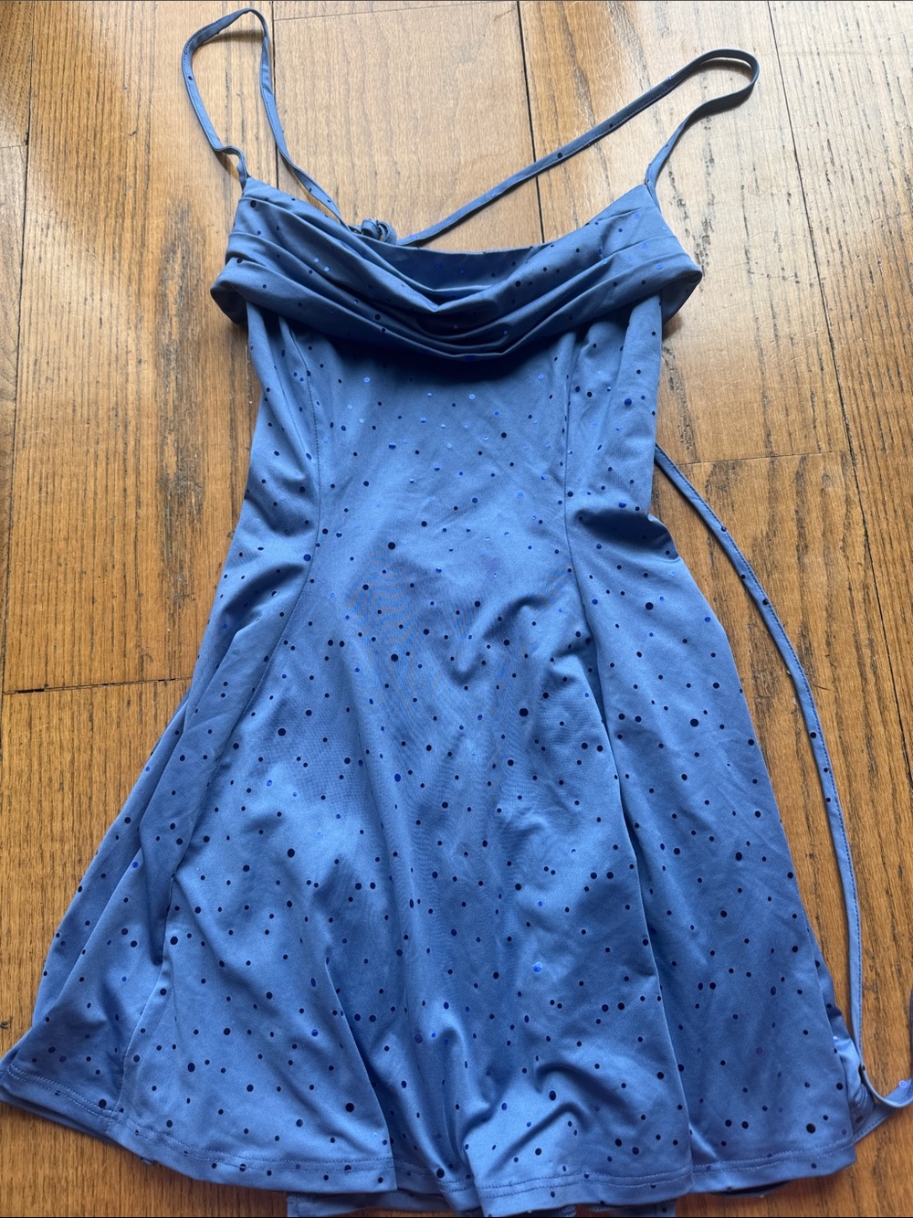 Lucy in the Sky Blue Polka Dot Mini Slip Dress